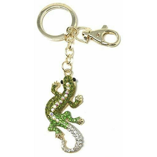 Value Arts Bejeweled Green Lizard Key Chain, 5.25 Inches Long