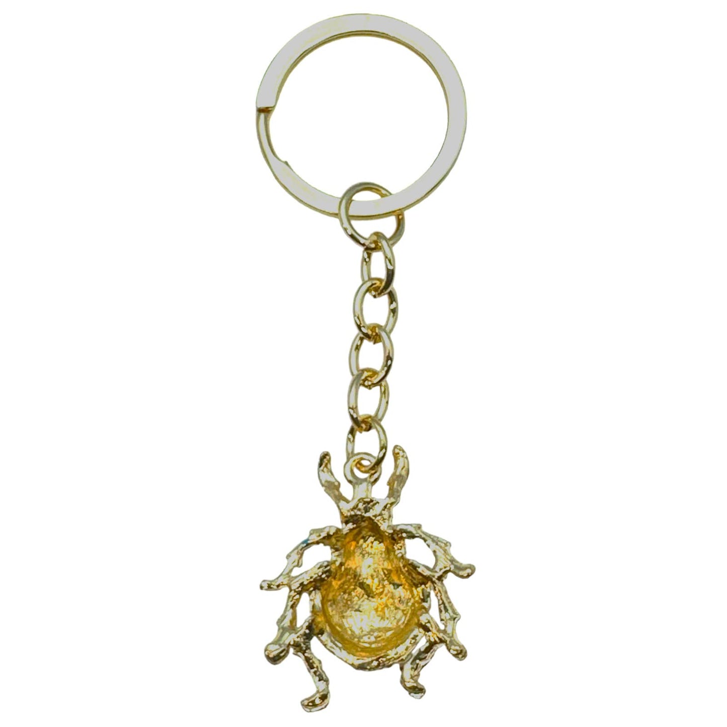 Evenchae Cute Beetle Bug Keychain, Faux Pearls & Rhinestones, 3.5"L