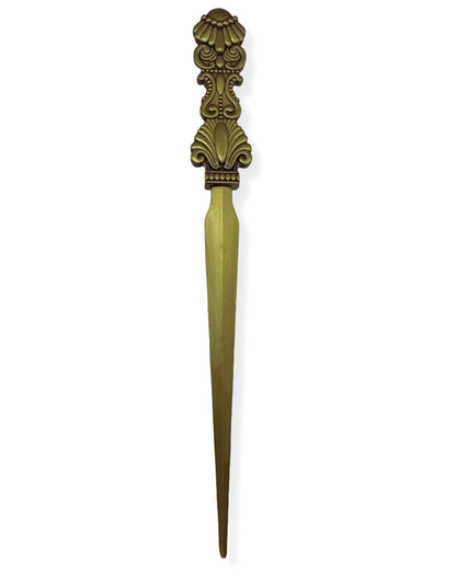 Evenchae Classic Embossed Letter Opener - Antique Gold - Gift Box - 7.25 in