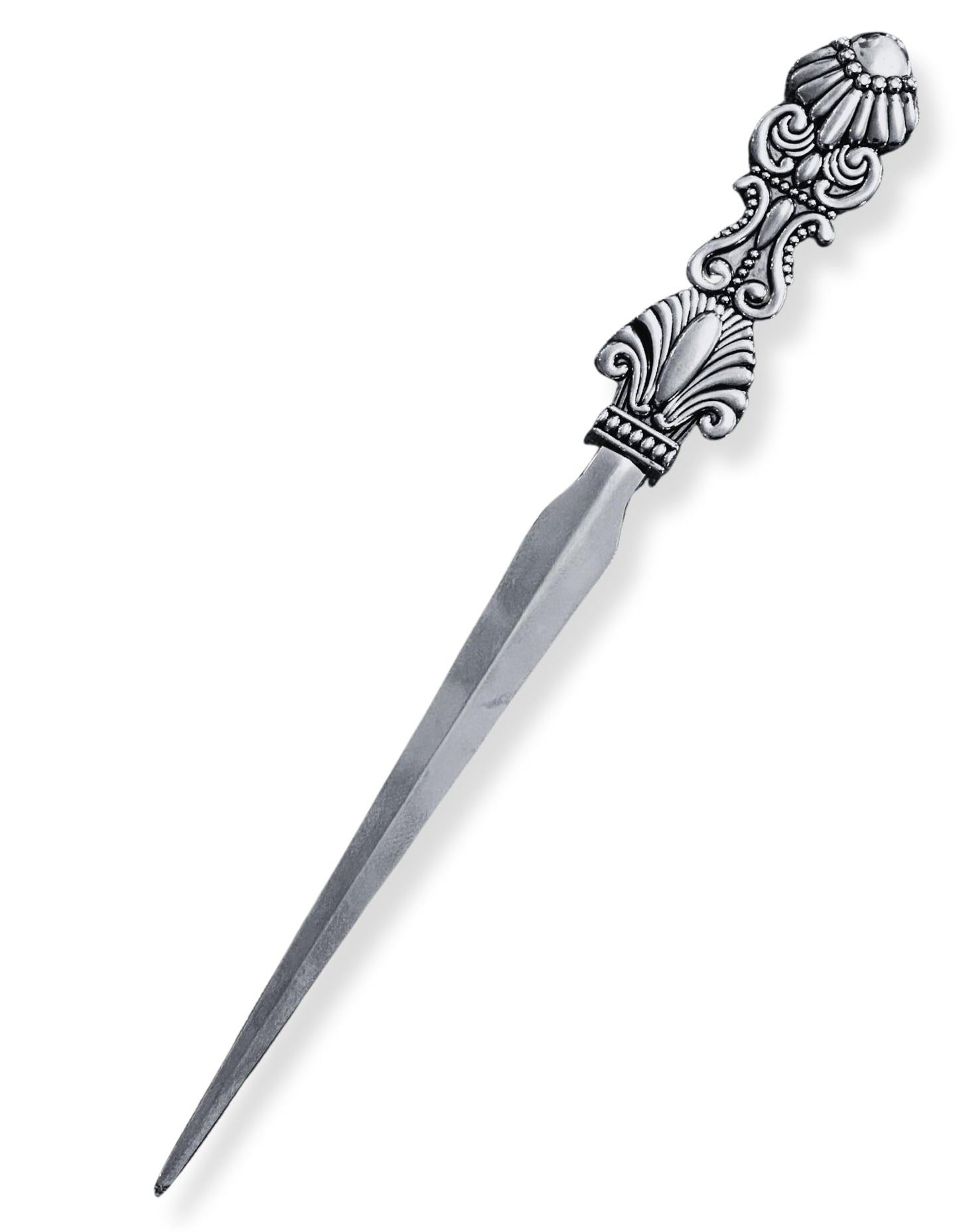 Evenchae Classic Embossed Letter Opener, Silver - Gift Box - 7.25 in