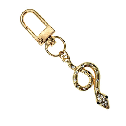 Evenchae Reptile Lovers Keychains, Set of 2 Snakes, Gold-tone, Gift Bag, 2.75" L