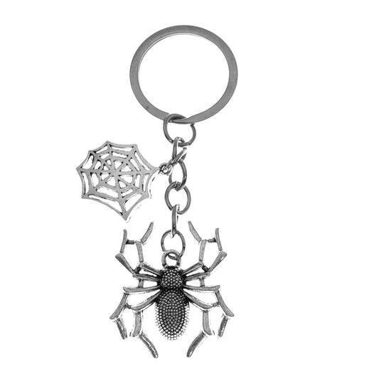 Evenchae Spider & Web Keychain, Gift Bag, Halloween, Punk, Zinc Alloy, 3.5"L