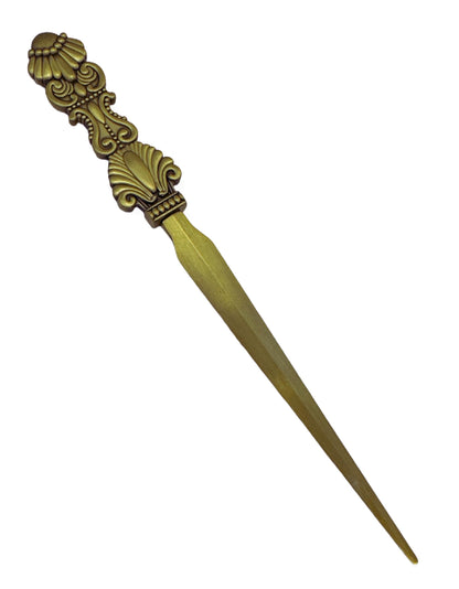 Evenchae Classic Embossed Letter Opener - Antique Gold - Gift Box - 7.25 in