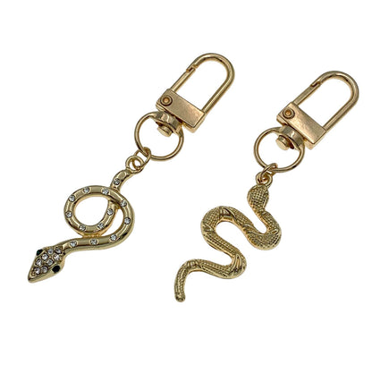 Evenchae Reptile Lovers Keychains, Set of 2 Snakes, Gold-tone, Gift Bag, 2.75" L