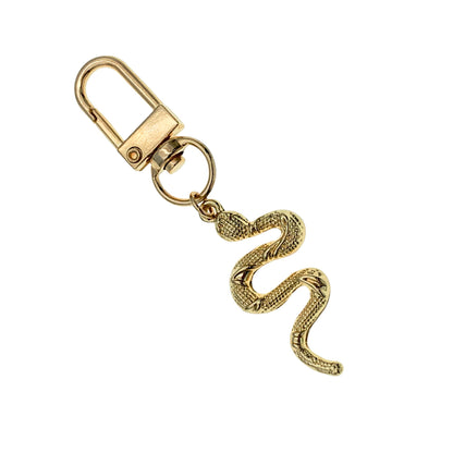 Evenchae Reptile Lovers Keychains, Set of 2 Snakes, Gold-tone, Gift Bag, 2.75" L