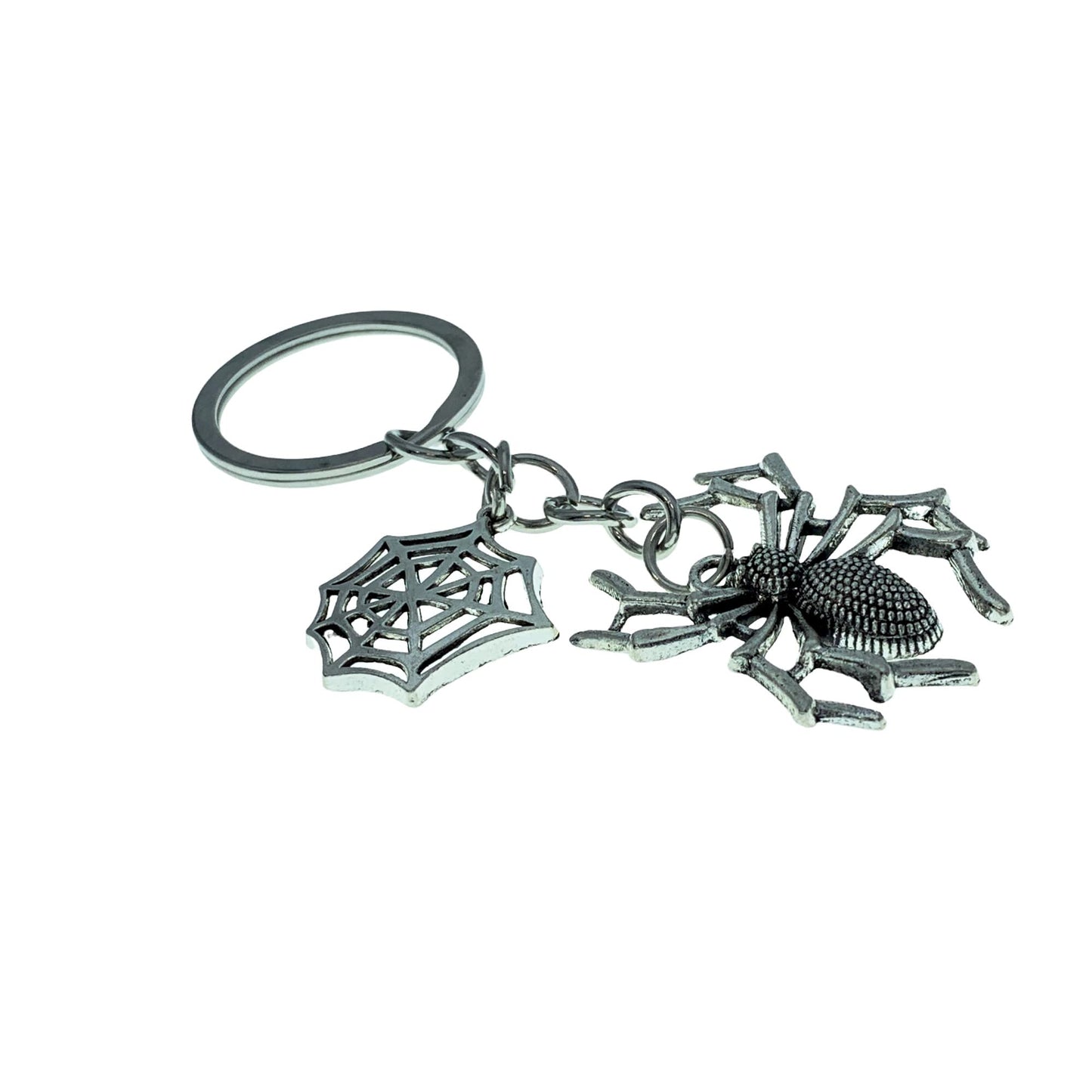 Evenchae Spider & Web Keychain, Gift Bag, Halloween, Punk, Zinc Alloy, 3.5"L