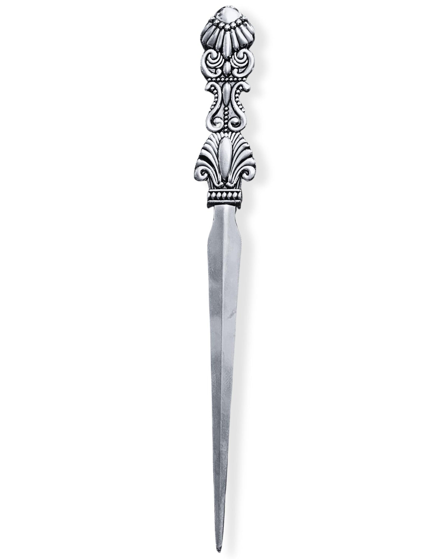 Evenchae Classic Embossed Letter Opener, Silver - Gift Box - 7.25 in