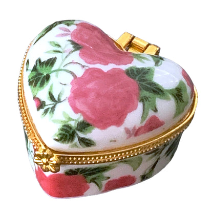 Evenchae Miniature Porcelain Box - for Jewelry, Trinkets, Mementos, Keepsakes - Gift Ready w/Velvet Drawstring Bag