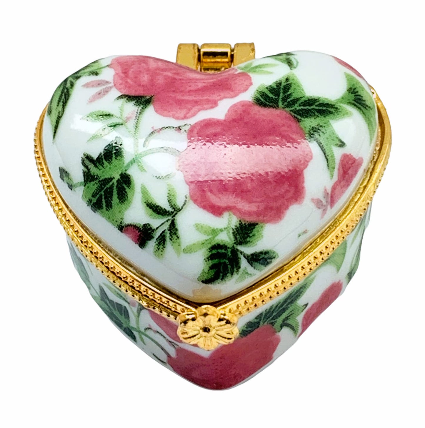 Evenchae Miniature Porcelain Box - for Jewelry, Trinkets, Mementos, Keepsakes - Gift Ready w/Velvet Drawstring Bag