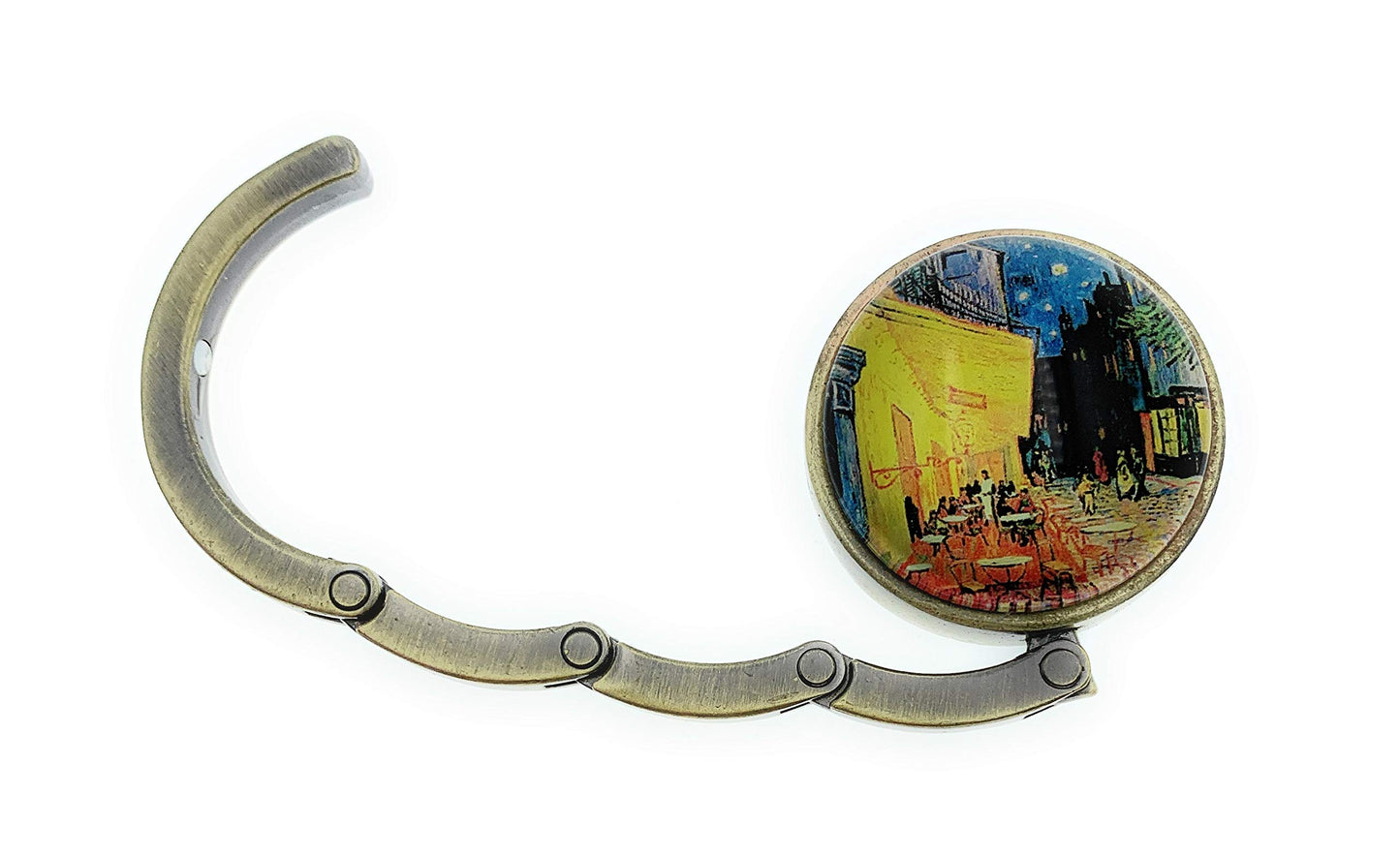 Value Arts Vincent Van Gogh Cafe Terrace at Night Folding Purse Hanger, Brass an