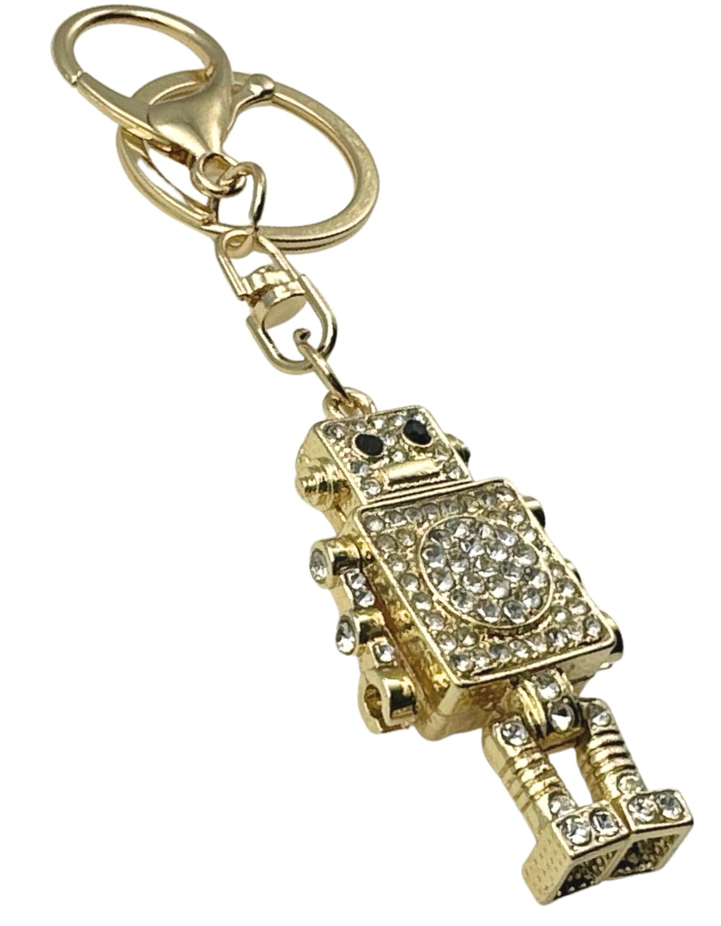 Evenchae Sparkling Keychain Inlaid with Rhinestones, Drawstring Gift Bag, Gold Filigree Back - Purse Jewelry