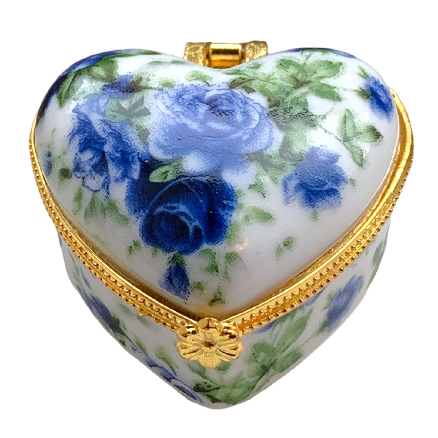 Evenchae Miniature Porcelain Box - for Jewelry, Trinkets, Mementos, Keepsakes - Gift Ready w/Velvet Drawstring Bag