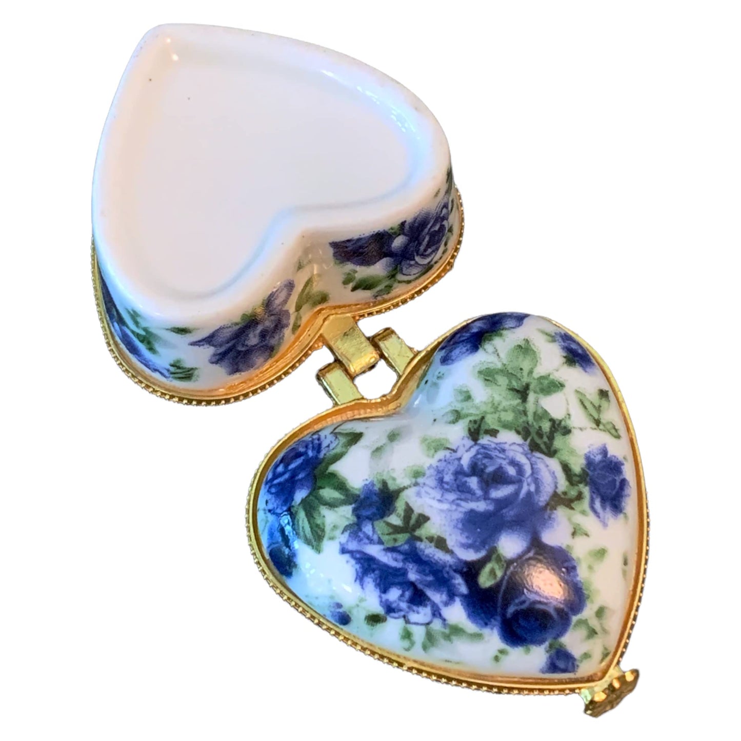 Evenchae Miniature Porcelain Box - for Jewelry, Trinkets, Mementos, Keepsakes - Gift Ready w/Velvet Drawstring Bag