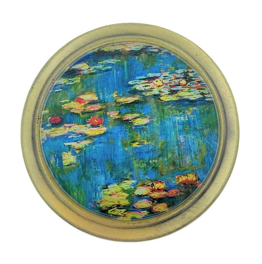 Value Arts Claude Monet Water Lilies Folding Magnifying Glass Paperweight, 2.5 Inches Diameter