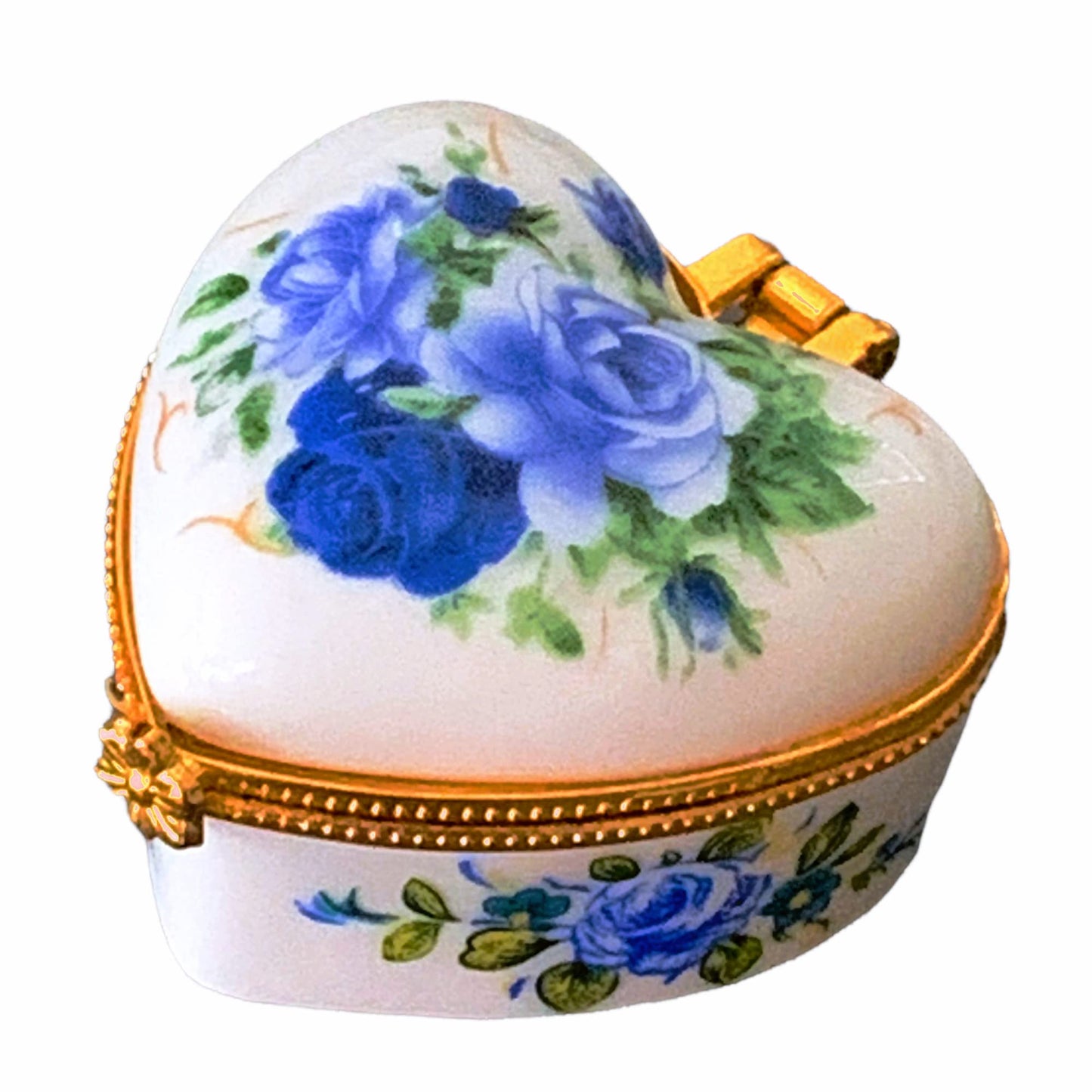 Evenchae Miniature Porcelain Box - for Jewelry, Trinkets, Mementos, Keepsakes - Gift Ready w/Velvet Drawstring Bag