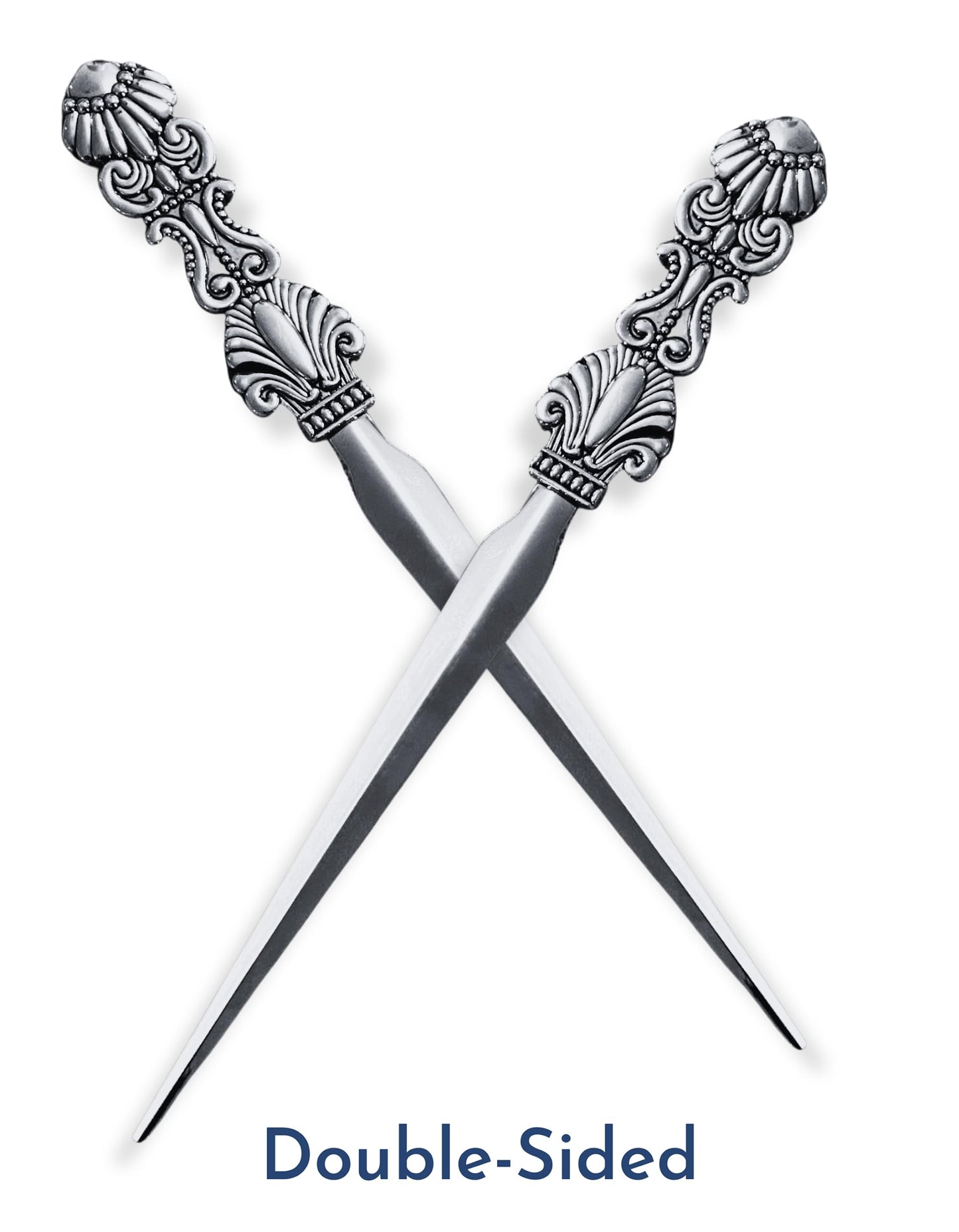 Evenchae Classic Embossed Letter Opener, Silver - Gift Box - 7.25 in