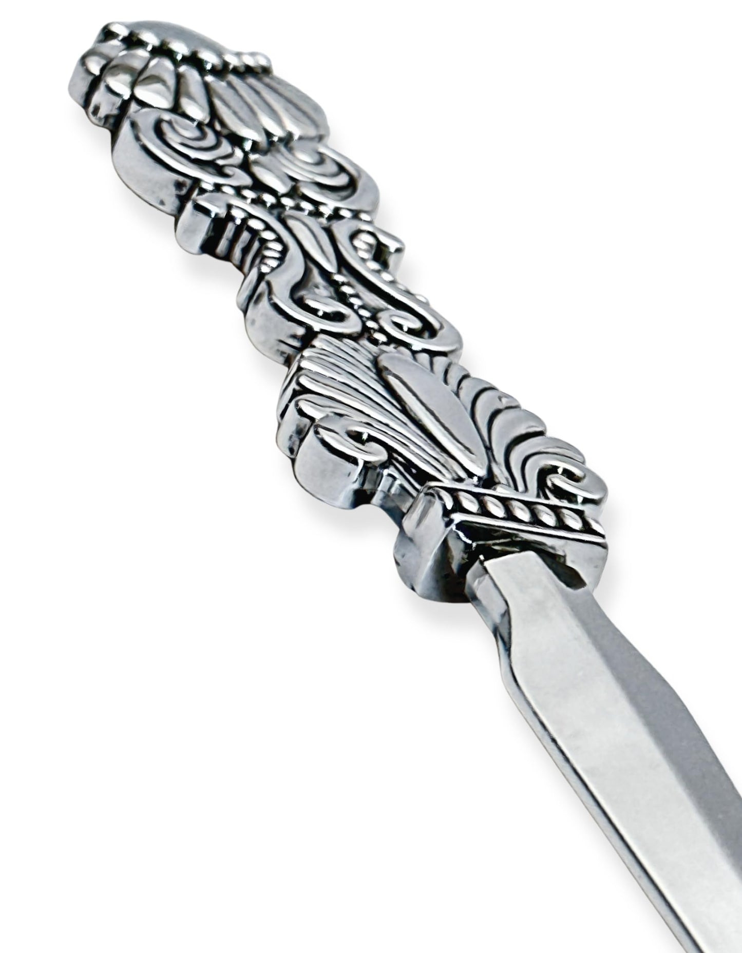 Evenchae Classic Embossed Letter Opener, Silver - Gift Box - 7.25 in