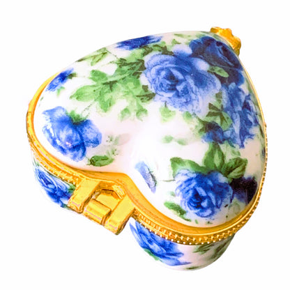 Evenchae Miniature Porcelain Box - for Jewelry, Trinkets, Mementos, Keepsakes - Gift Ready w/Velvet Drawstring Bag