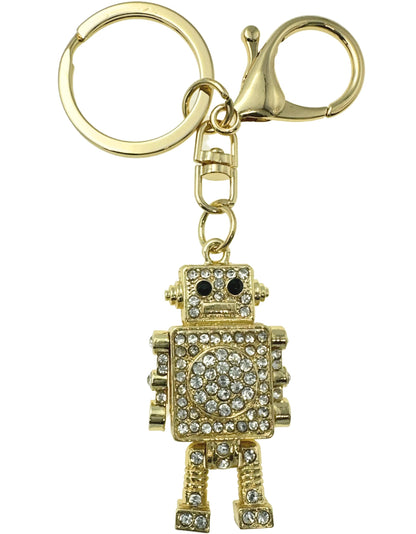 Evenchae Sparkling Keychain Inlaid with Rhinestones, Drawstring Gift Bag, Gold Filigree Back - Purse Jewelry