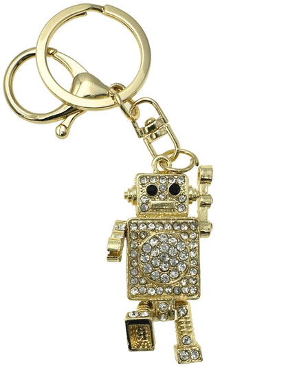 Evenchae Sparkling Keychain Inlaid with Rhinestones, Drawstring Gift Bag, Gold Filigree Back - Purse Jewelry