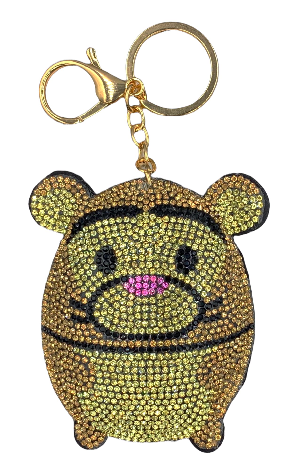 Evenchae Hedgehog Keychain, Sparkling Rhinestones, Plush Back, Gift Bag 5.5"L