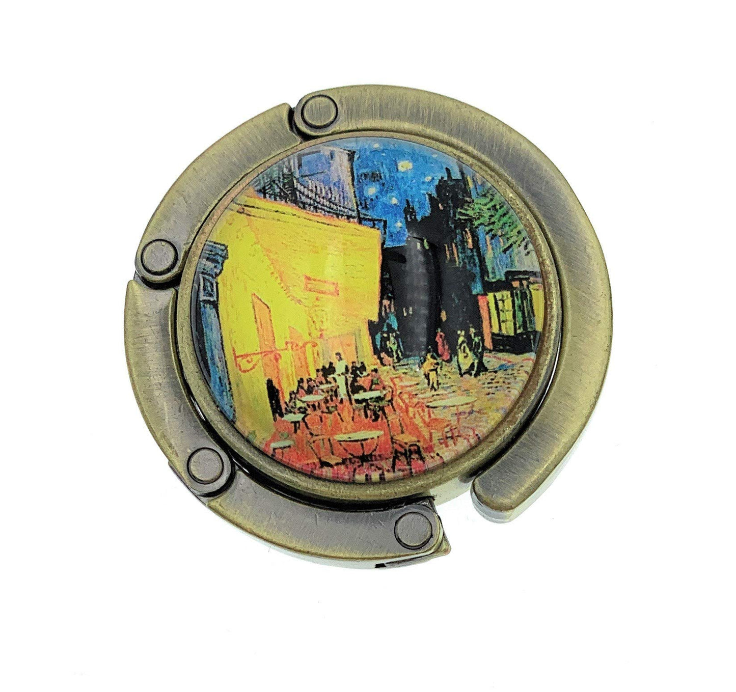 Value Arts Vincent Van Gogh Cafe Terrace at Night Folding Purse Hanger, Brass an