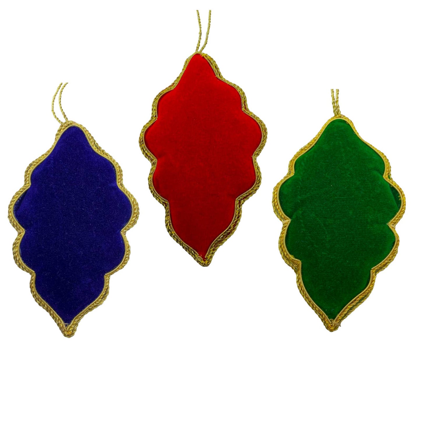 Zari Christmas Ornaments, Set 3, Peace, Love, Joy, Zardozi Embroidery, Gift Bag