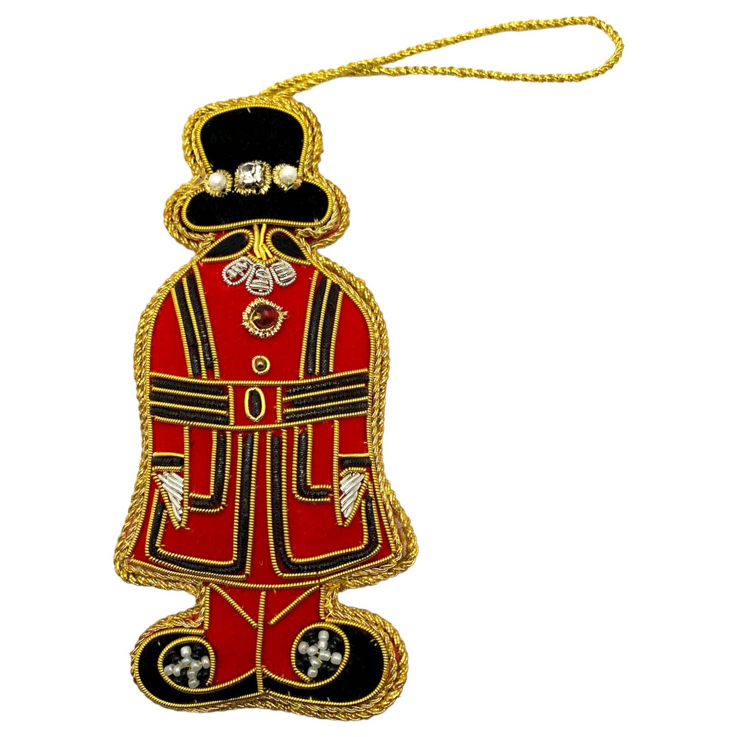 Zari Yeoman Guard Christmas Ornament, Zardozi Embroidery, Gift Bag