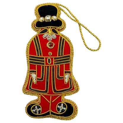 Zari Yeoman Guard Christmas Ornament, Zardozi Embroidery, Gift Bag