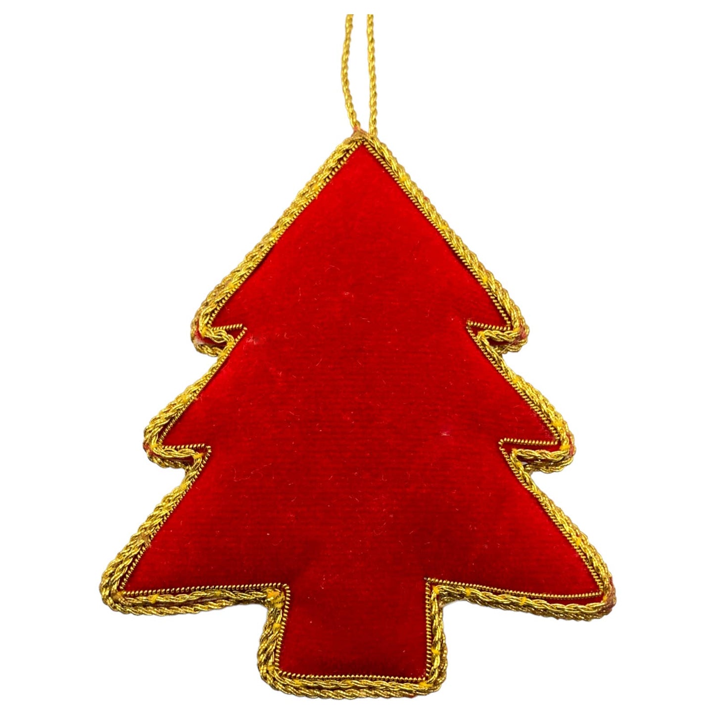 Zari Christmas Ornament, Red Tree, Zardozi Embroidery, Gift Bag