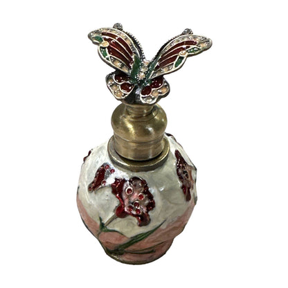 Evenchae Butterfly & Flowers Glass Perfume Bottle, 6 ml, Empty - w/Gift Bag