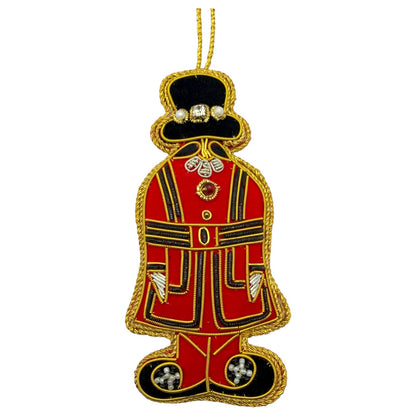 Zari Yeoman Guard Christmas Ornament, Zardozi Embroidery, Gift Bag