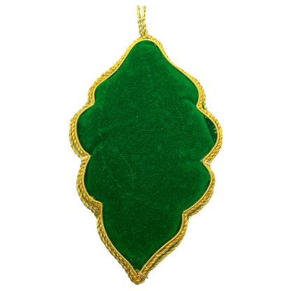 Zari Green Joy Christmas Ornament, Zardozi Embroidery, Gift Bag