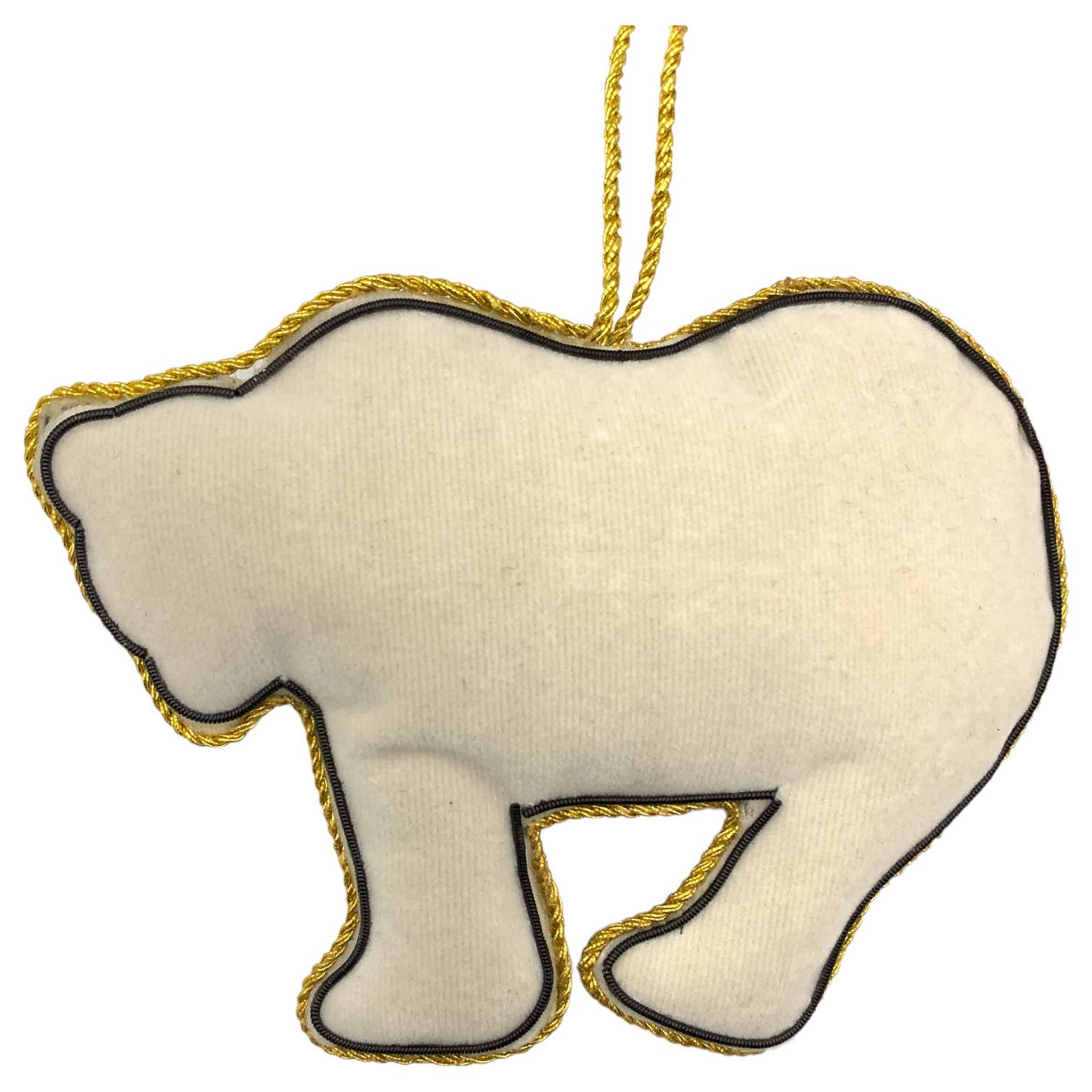 Zari Polar Bear Christmas Ornament, Zardozi Embroidery, Gift Bag